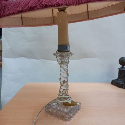 BACCARAT. Pied de lampe en cristal h total 44 cm h cristal 2…