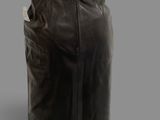 a woman ' s leather skirt with pockets and a belt