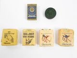 five different types of cigarettes and a box of matches