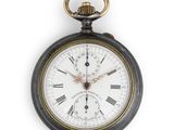 pocket watch on a white background with roman numerals and roman numerals