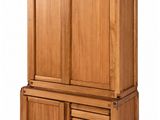 an image of a wooden cabinet with drawers and drawers