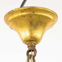 Lanterne d'entrée ancienne avec verre cylindrique, laiton do… (photo 3)