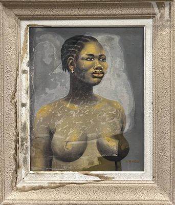 Jean BALOU (1922 - ) Portrait de femme africaine