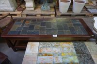 table basse vintage avec plateau en pierre naturelle - H : 4… (photo 2)