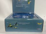 two boxed boxes with a model of a fighter jet and a model of a fighter jet
