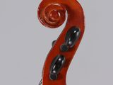 a close up of the back of a violin with a fiddle in the foreground