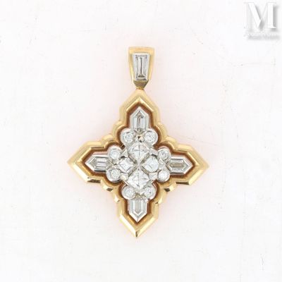an image of a diamond cross pendant on a white background