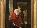 une image d'un tableau représentant une femme tenant un enfant sur ses genoux