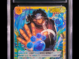 a close up of a card with a person holding a ball