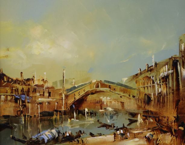 CAVALLI Jean-Michel (né en 1964) « Le canal… ». Huile sur toile. ...
