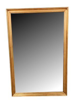 an image of a mirror with a wooden frame on a white background