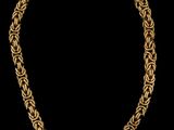un collier à chaîne en or sur fond noir