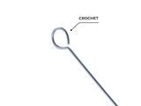 a crochet hook with a long handle on a white background