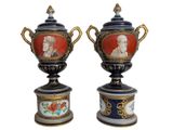 two vases that are sitting on top of each other