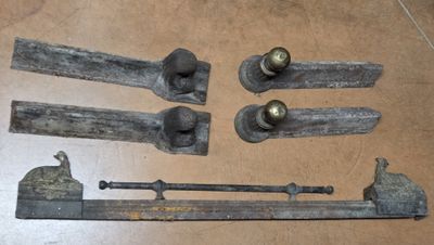 four old tools that are sitting on a table
