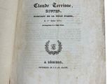 an old book with a black and white title on it