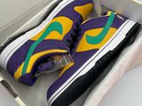 nike air jordan 1 mid court purple / green / yellow