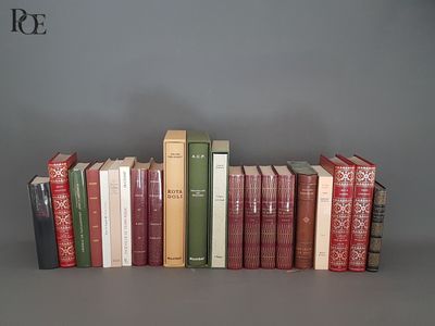 plusieurs livres sont alignés sur une table
