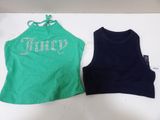 green and black tank tops with the word juicy written on them