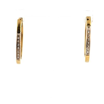 paire de boucles d'oreilles créoles en diamant, en or jaune