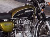a motorcycle that is parked in a garage