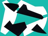 trois flèches noires et blanches sur fond turquoise