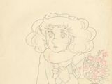 dessin représentant une femme tenant un bouquet de fleurs à la main
