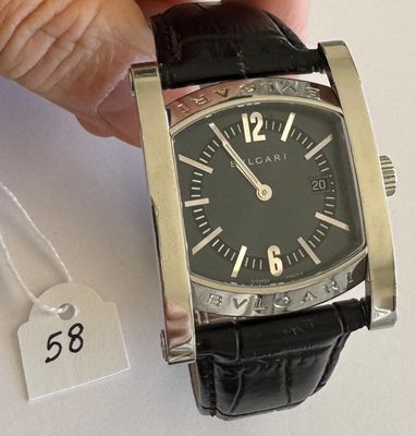 Montre en acier, signée - BVLGARI - ASSIOMA - Mouvement quar…