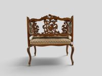 Fauteuil ou petite banquette en bois à décor ajouré et sculp… (photo 5)