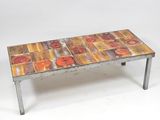 an image of a coffee table made out of wood and metal