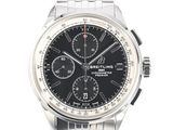 Montre-bracelet Breitling Bentley Chronograph pour homme, en acier inoxydable, avec cadran noir
