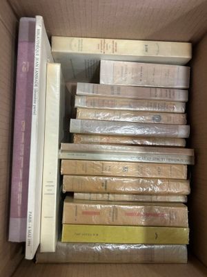 a box full of books that are sitting in it