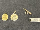 a lot of gold items on the floor next to each other