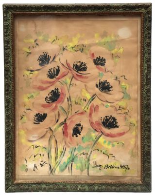 an image of a painting of a bunch of flowers in a frame