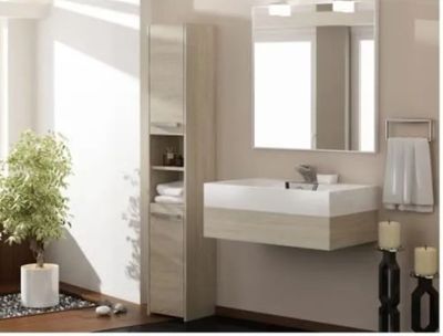 Colonne de salle de bain PISA - 30x30x170cm - couleur chêne …