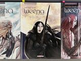 four books of the witch series are lined up on a shelf