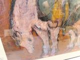 une photo d'un tableau représentant un cheval et un chien