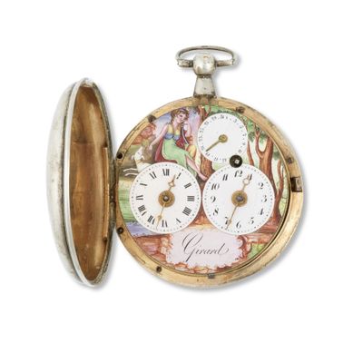 a close up of a pocket watch on a white background