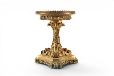 an image of a gold pedestal on a white background