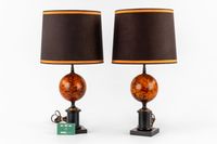 Paire de lampes de table italiennes ornées d’un décor imitat… (photo 2)