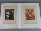 two framed photographs of a woman and a man on a horse