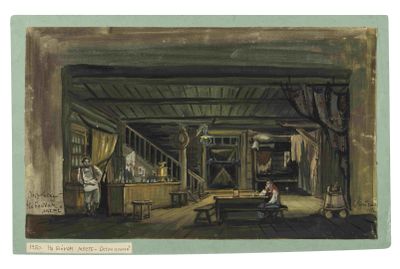 IRINA STENBERG (1905–1985) Décor de scène pour Na boykom mes…