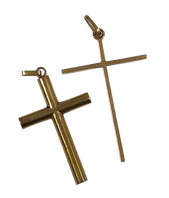 deux croix dorées sur fond blanc, avec un fond blanc