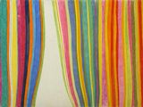 une image représentant un tableau représentant un rideau avec des rayures de différentes couleurs