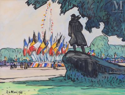 BALANDE Gaston (1880-1971) Aquarelle et gouache