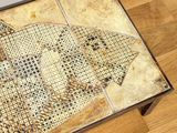 a table that has a map on it on it