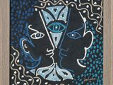 une image représentant un tableau dans lequel figurent une femme et un homme, dans un cadre