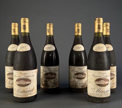 six bouteilles de vin sont alignées sur une table