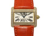 an image of a women ' s wrist watch with roman numerals and diamonds