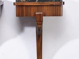 an image of a wooden table with a marble top and legs